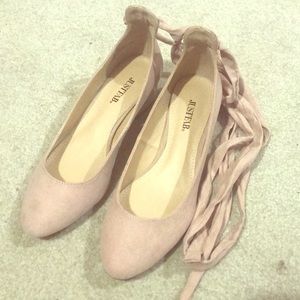 Light pink ballerina-style heels